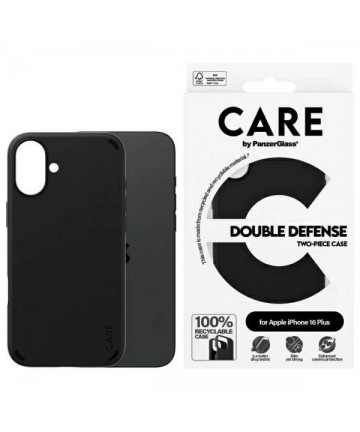 CARE by PanzerGlass Feature Double Defense Case for iPhone 16 Plus - Black