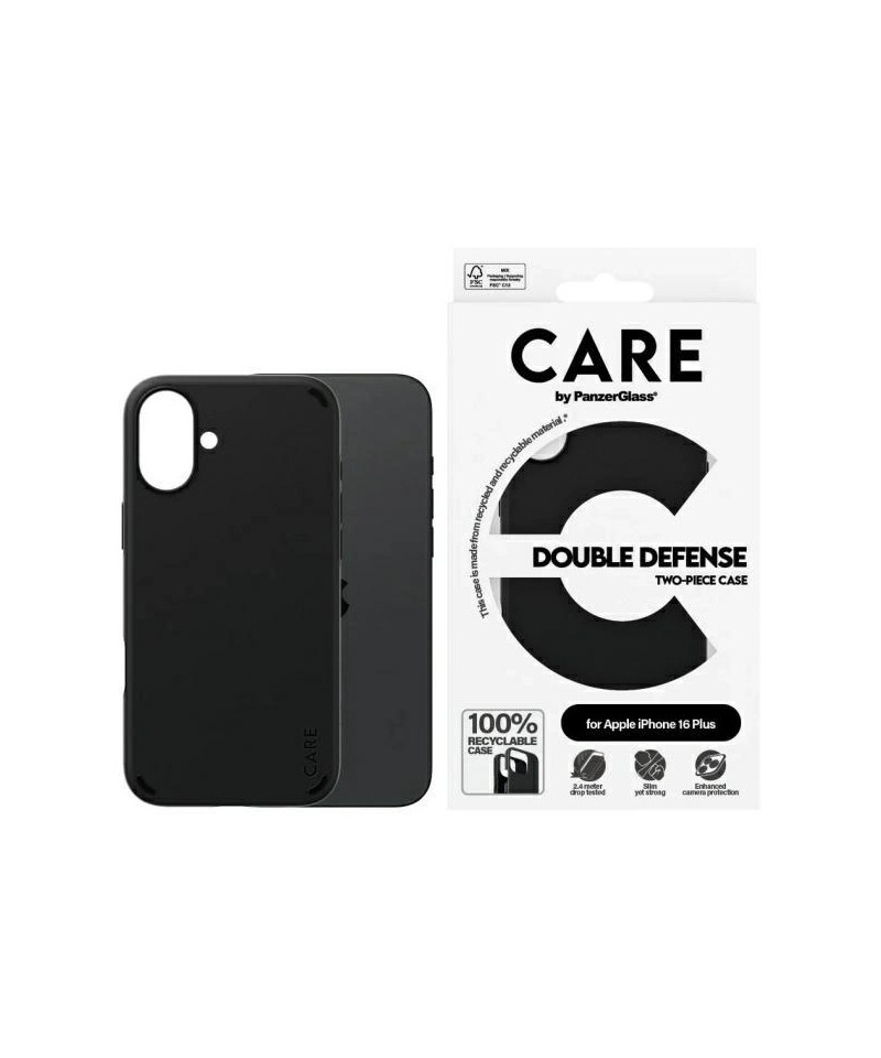 CARE by PanzerGlass Feature Double Defense Case for iPhone 16 Plus - Black