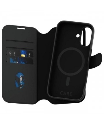 CARE by PanzerGlass Feature Tango 2in1 Wallet MagSafe Case for iPhone 16 - Black