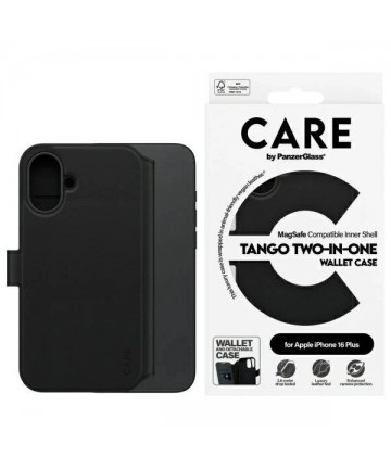 CARE by PanzerGlass Feature Tango 2in1 Wallet MagSafe Case for iPhone 16 Plus - Black