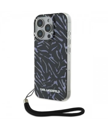 Karl Lagerfeld Zebra With Cord iPhone 16 Pro Case - Purple