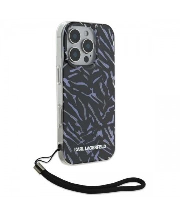 Karl Lagerfeld Zebra With Cord iPhone 16 Pro Case - Purple