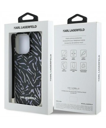 Karl Lagerfeld Zebra With Cord iPhone 16 Pro Case - Purple