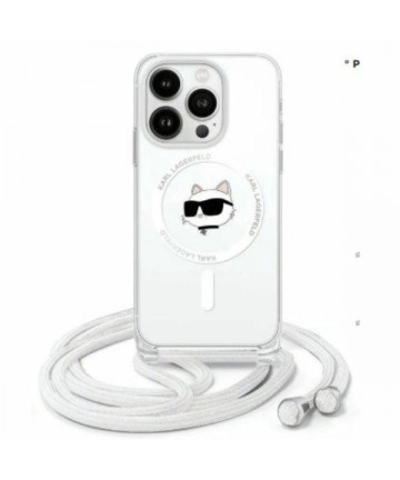 Karl Lagerfeld IML Choupette Head & Cord Magsafe iPhone 16 Pro Case - Clear