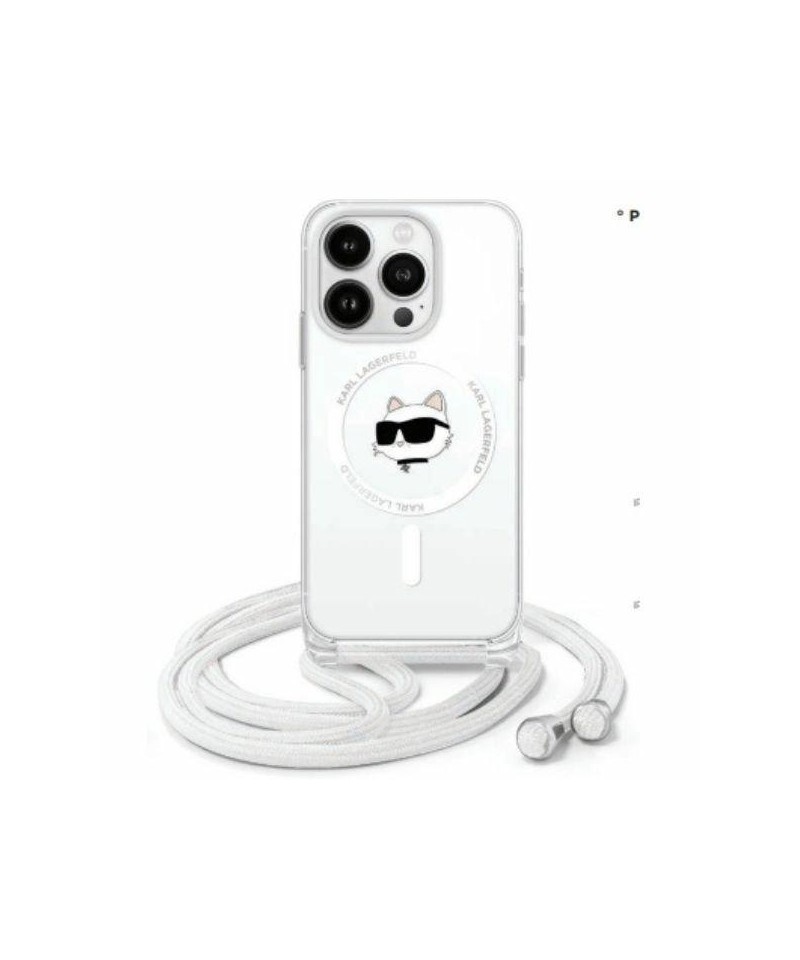 Karl Lagerfeld IML Choupette Head & Cord Magsafe iPhone 16 Pro Case - Clear
