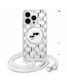 Karl Lagerfeld IML Crossbody Monogram Karl & Choupette Head MagSafe Case for iPhone 16 Pro - Clear