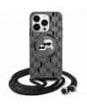 Karl Lagerfeld IML Crossbody Monogram Karl & Choupette Head MagSafe iPhone 16 Case - Black