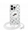 Karl Lagerfeld IML Crossbody Monogram Karl & Choupette Head MagSafe iPhone 16 Case - Clear