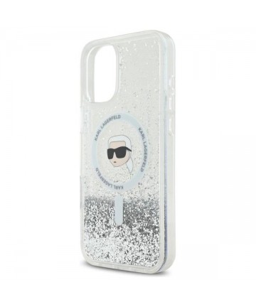 Karl Lagerfeld Liquid Glitter Karl Head Magsafe iPhone 16 Case - Clear