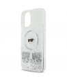 Karl Lagerfeld Liquid Glitter Karl Head Magsafe iPhone 16 Case - Clear