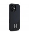 Karl Lagerfeld Silicone Shadow Metal Initial MagSafe iPhone 16 Case - Black