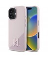 Karl Lagerfeld Silicone Shadow Metal Initial MagSafe iPhone 16 Case - Pink