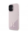 Karl Lagerfeld Silicone Shadow Metal Initial MagSafe iPhone 16 Case - Pink