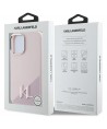 Karl Lagerfeld Silicone Shadow Metal Initial MagSafe iPhone 16 Case - Pink