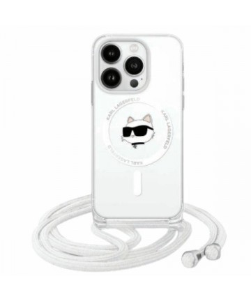 Karl Lagerfeld IML Choupette Head & Cord Magsafe Case for iPhone 16 Pro Max - Clear
