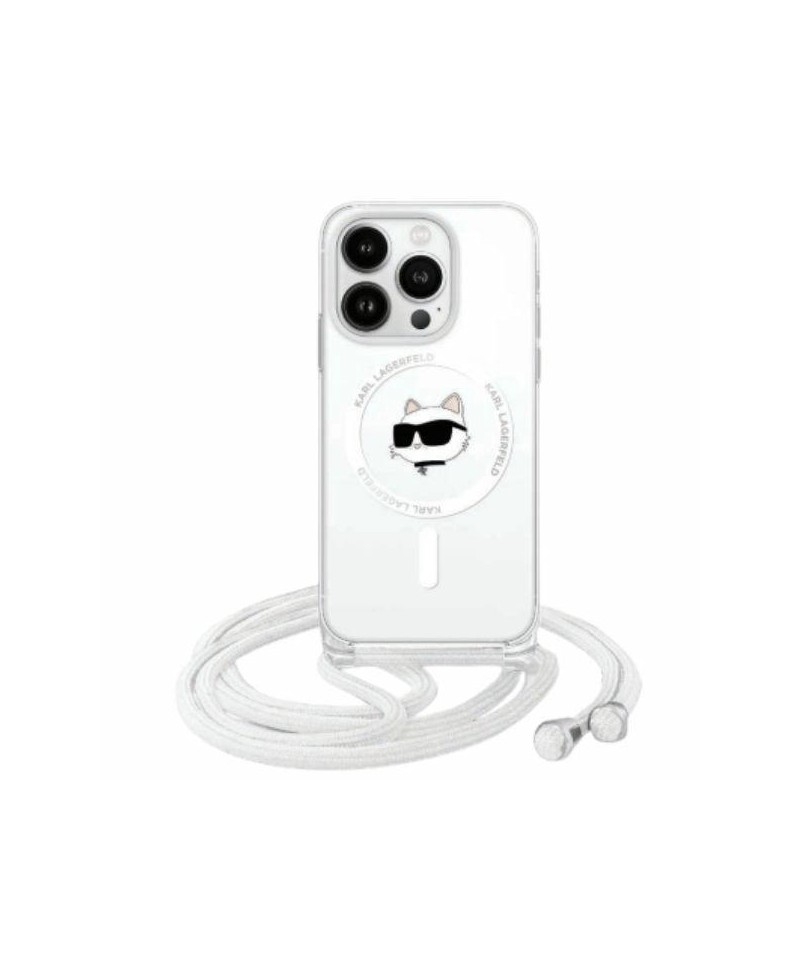 Karl Lagerfeld IML Choupette Head & Cord Magsafe Case for iPhone 16 Pro Max - Clear