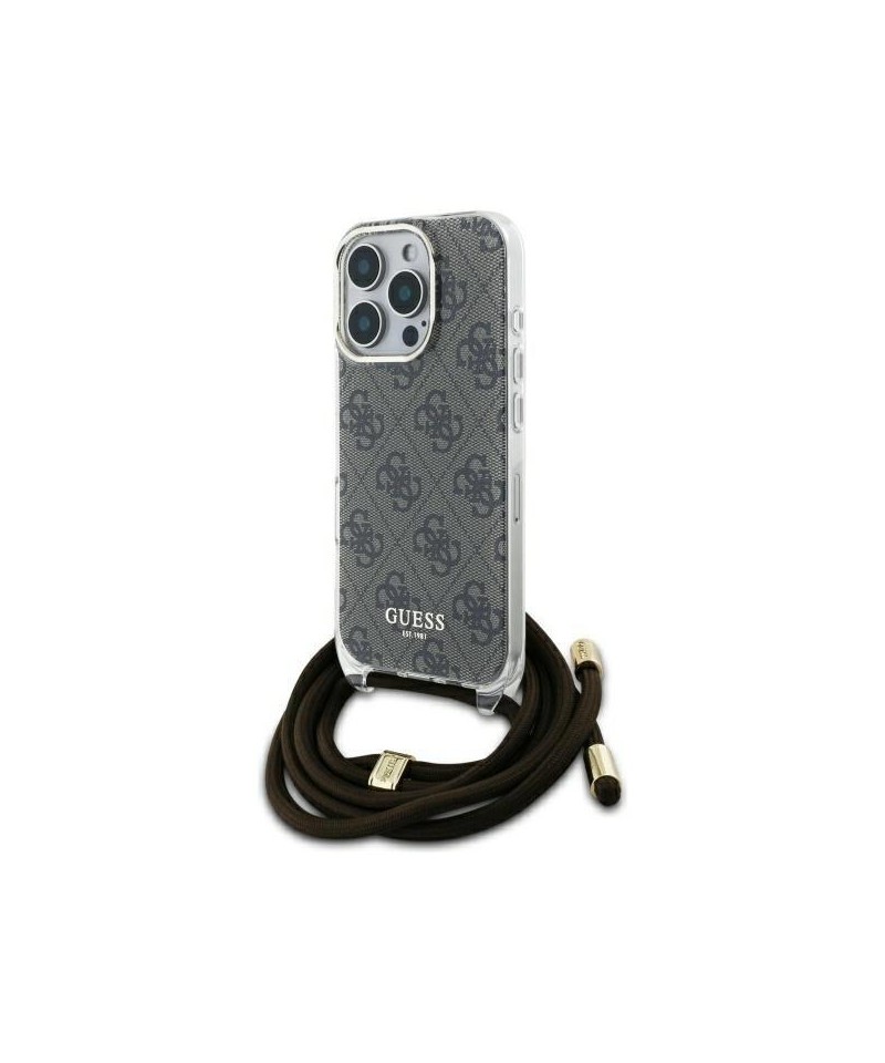 Guess Crossbody Cord 4G Print Case for iPhone 16 Pro - Brown
