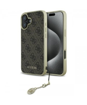 Guess 4G Charms Collection iPhone 16 Plus Case - Brown