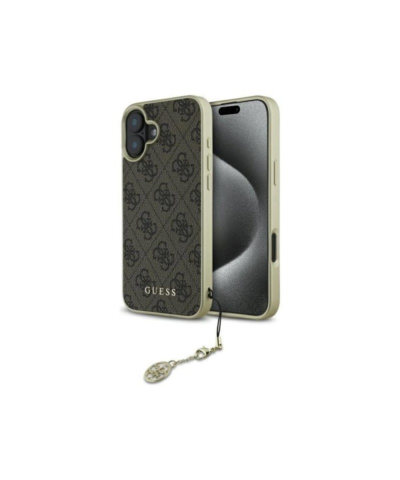 Guess 4G Charms Collection case for iPhone 16 - brown
