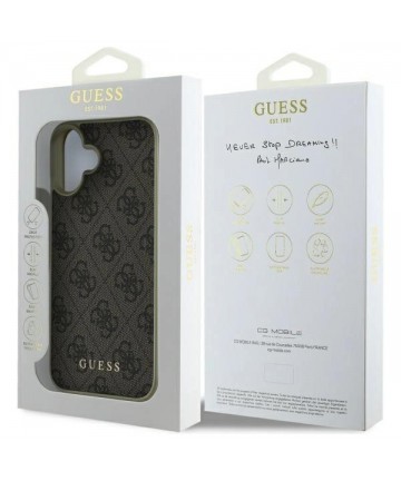 Guess 4G Charms Collection case for iPhone 16 - brown