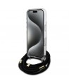 Guess Crossbody Cord 4G Print Case for iPhone 16 - Black
