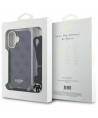 Guess Crossbody Cord 4G Print Case for iPhone 16 - Black