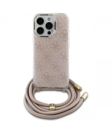 Guess Crossbody Cord 4G Print iPhone 16 Case - Pink