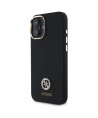 Guess Silicone Logo Strass 4G Case for iPhone 16 - Black