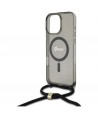 Guess Crossbody Cord Script MagSafe Case for iPhone 16 Pro - Black