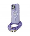 Guess Crossbody Cord Script MagSafe Case for iPhone 16 Pro - Purple