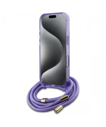 Guess Crossbody Cord Script MagSafe Case for iPhone 16 Pro - Purple