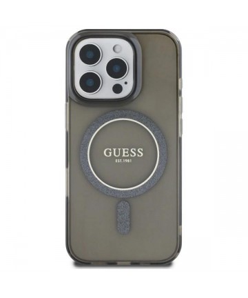 Guess IML Glitter Circle MagSafe case for iPhone 16 Pro - black
