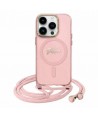 Guess Crossbody Cord Script MagSafe iPhone 16 Case - Pink