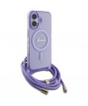 Guess Crossbody Cord Script MagSafe iPhone 16 Case - Purple