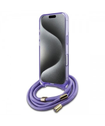 Guess Crossbody Cord Script MagSafe iPhone 16 Case - Purple