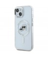 Karl Lagerfeld IML Metal Karl&Choupette Head MagSafe iPhone 14 Case - White