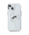 Karl Lagerfeld IML Metal Karl&Choupette Head MagSafe iPhone 14 Case - White
