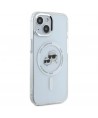 Karl Lagerfeld IML Metal Karl&Choupette Head MagSafe iPhone 14 Case - White