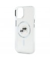 Karl Lagerfeld IML Metal Karl&Choupette Head MagSafe iPhone 14 Case - White