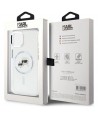 Karl Lagerfeld IML Metal Karl&Choupette Head MagSafe iPhone 14 Case - White
