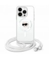Karl Lagerfeld Crossbody IML Karl Head Magsafe Case for iPhone 16 Pro - Clear