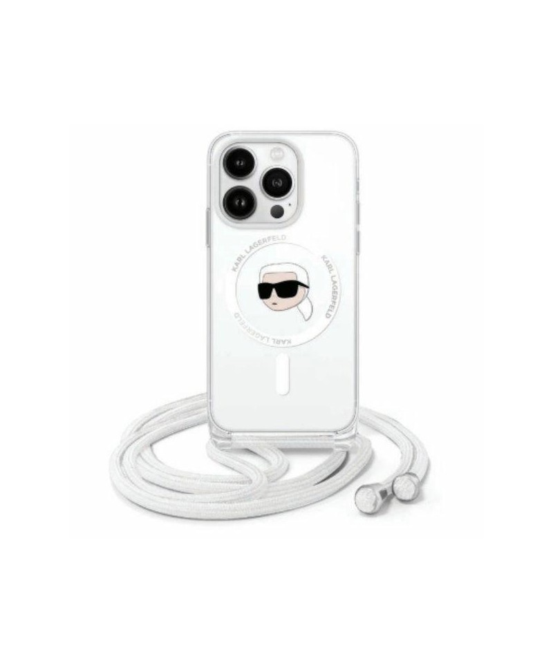 Karl Lagerfeld Crossbody IML Karl Head Magsafe Case for iPhone 16 - Clear