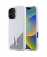 Karl Lagerfeld Silicone Initial Metal Logo MagSafe iPhone 16 Case - White