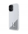 Karl Lagerfeld Silicone Initial Metal Logo MagSafe iPhone 16 Case - White