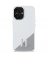 Karl Lagerfeld Silicone Initial Metal Logo MagSafe iPhone 16 Case - White