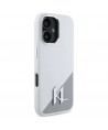 Karl Lagerfeld Silicone Initial Metal Logo MagSafe iPhone 16 Case - White