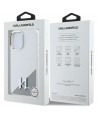 Karl Lagerfeld Silicone Initial Metal Logo MagSafe iPhone 16 Case - White