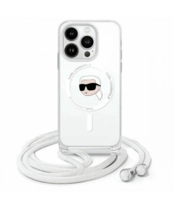 Karl Lagerfeld Crossbody IML Karl Head Magsafe Case for iPhone 16 Pro Max - Clear