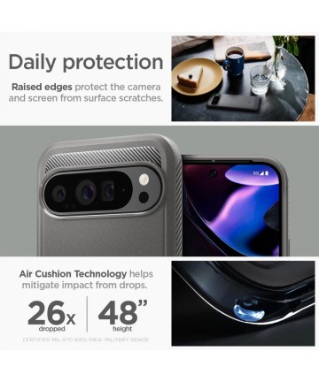 Spigen Rugged Armor Case for Google Pixel 9 Pro XL - Gray