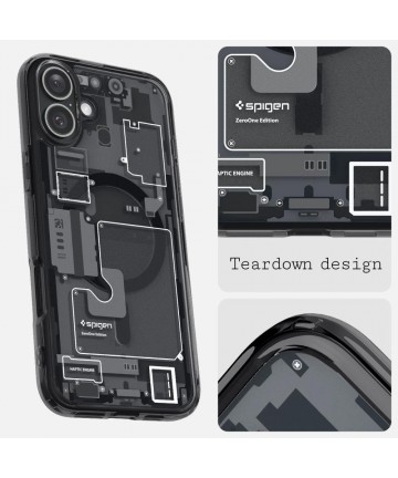 Spigen Ultra Hybrid MagSafe Zero One for iPhone 16 - Dark Gray